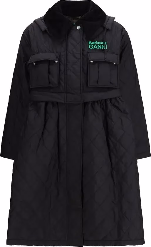 Barbour Black Polyester Coat