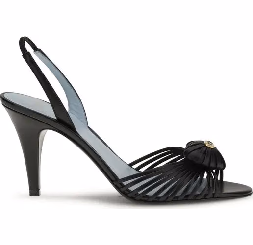 Valentino Garavani Black Goatskin Stiletto Heel Sandals