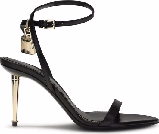 Tom Ford Black Goatskin Stiletto Heel Sandals