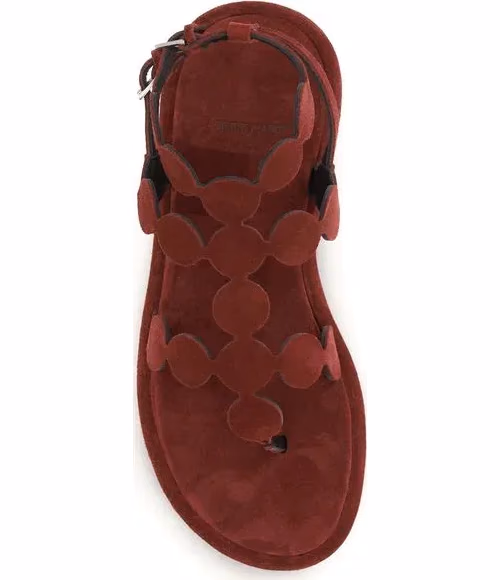 Pierre Hardy Brown Calf Leather Bos Taurus Platform Sandals