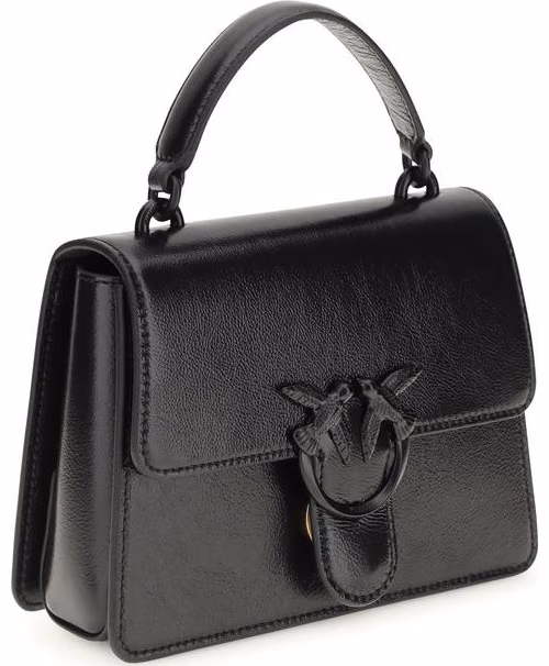 PINKO Black Goatskin Handbag