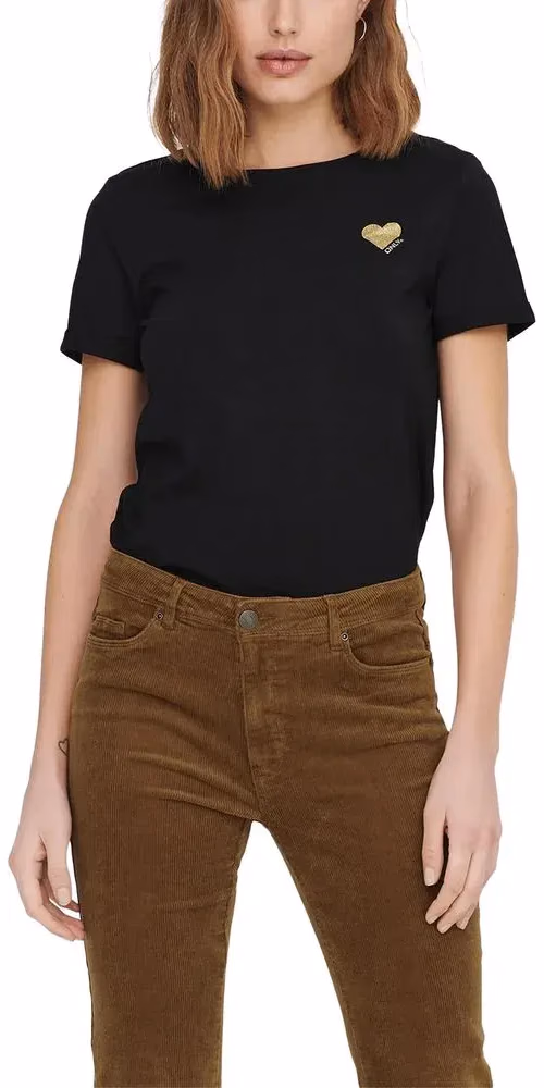 Only Black Cotton T-Shirt