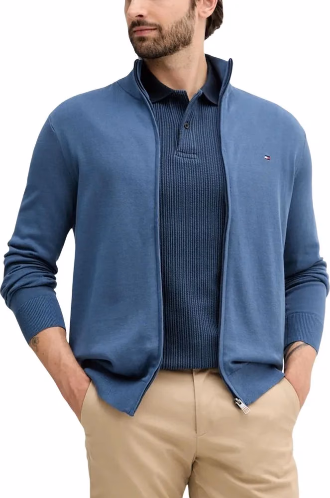 Tommy Hilfiger Blue Cotton Cardigan