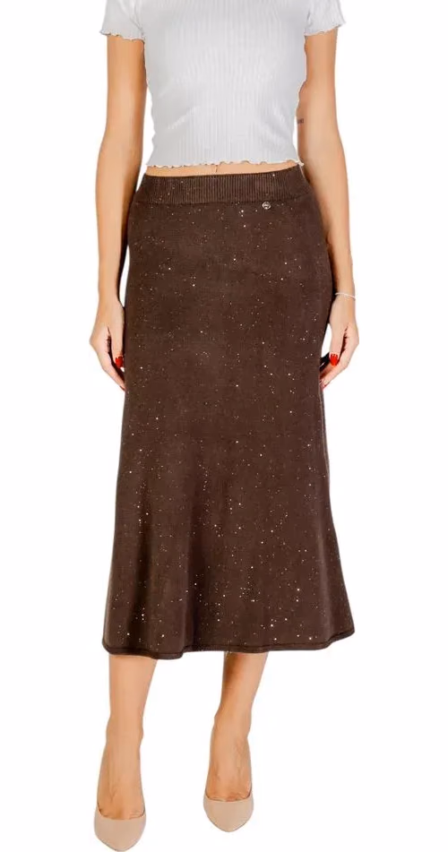 Liu Jo Brown Viscose Long Skirt