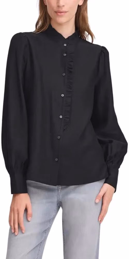 ICHI Black Viscose Blouse