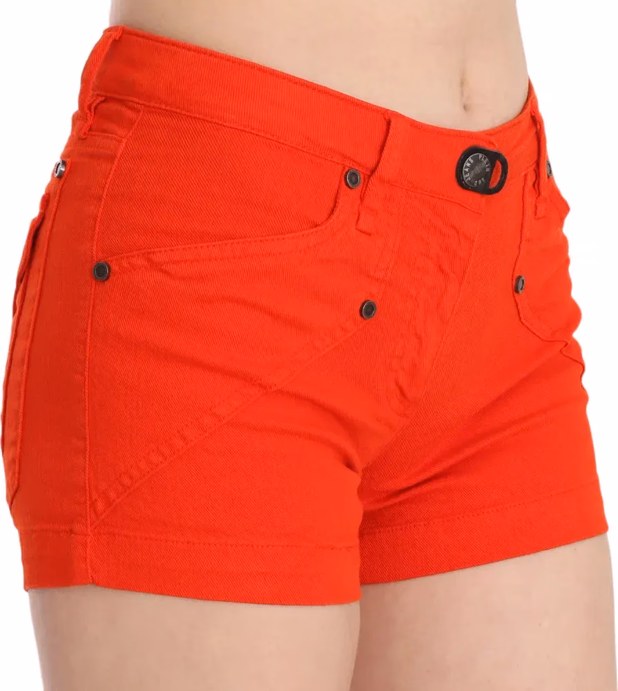 PLEIN SUD Orange Mid Waist Cotton Denim Mini