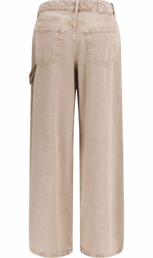 PINKO Beige Cotton Relaxed Fit Jeans