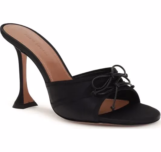 Amina Muaddi Black Fabric Sandals