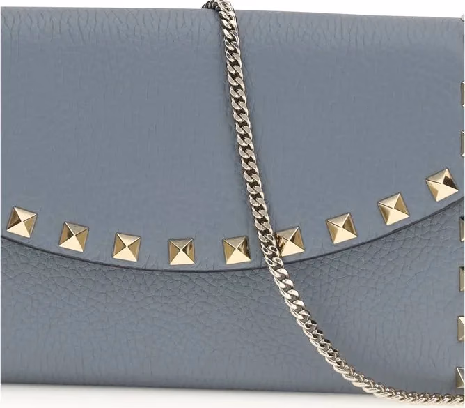 Valentino Garavani Blue Calf Leather Bos Taurus Wallet