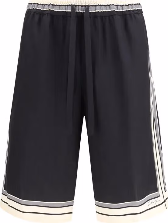 Dolce & Gabbana Black Silk Bermuda Shorts