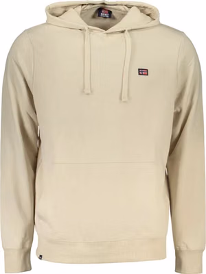 Beige Cotton Men's Hooded Sweatshirt
