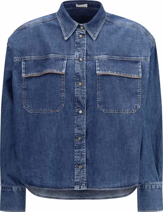 Brunello Cucinelli Blue Denim Shirt
