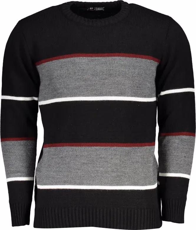 U.S. Grand Polo Black Acrylic Mens Sweater