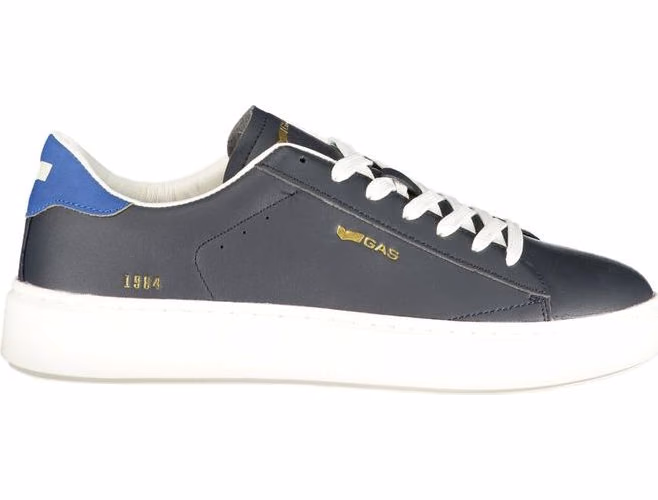 Gas Blue Polyurethane Men Sneaker