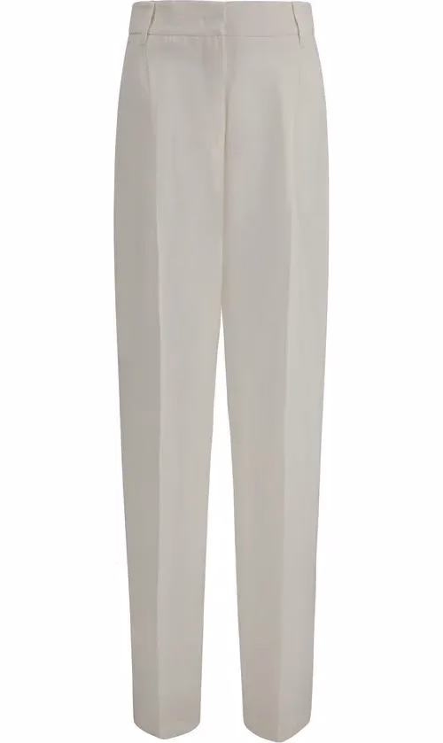 Max Mara White Linen Casual Pants