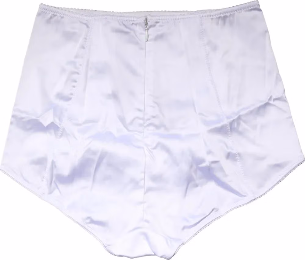 Dolce & Gabbana White Silk Blend High Waist Girdle Panty Underwear