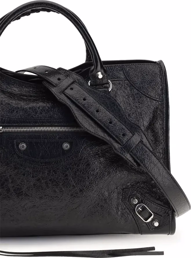 Balenciaga Black Lamb Ovis Aries Aries Shoulder Bag