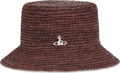 Vivienne Westwood Brown Raffia Bucket Hat