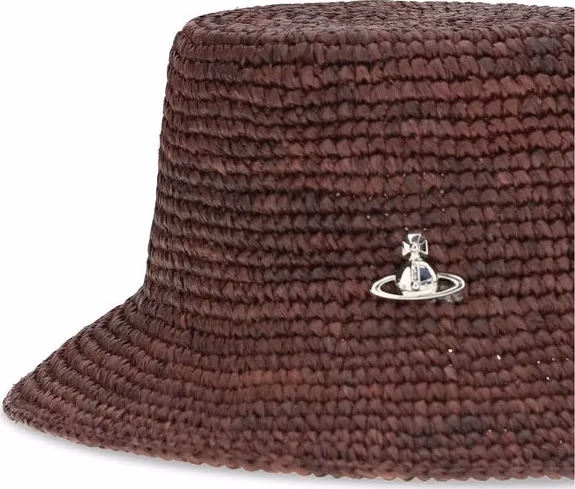 Vivienne Westwood Brown Raffia Bucket Hat