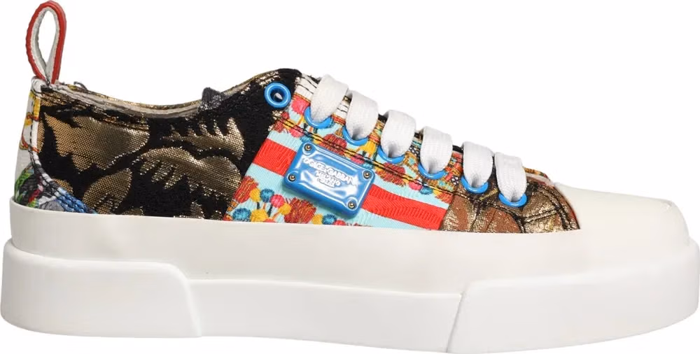 Dolce & Gabbana Multicolor Patchwork Low Top Sneakers Shoes