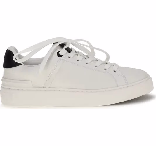 Balmain Black Calf Leather Bos Taurus Low Top Sneakers