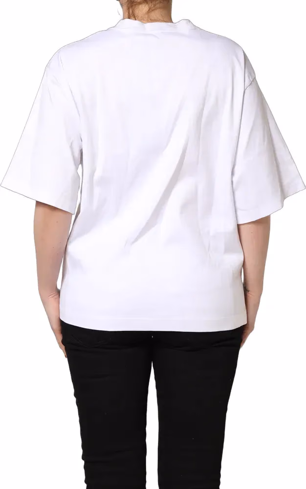 Dolce & Gabbana White I'm A Super Model Fan Print Jersey T-shirt