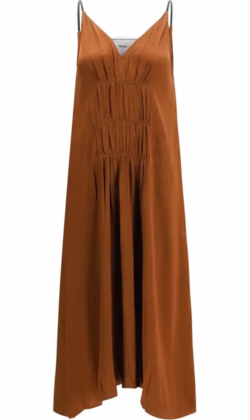 Prada Brown Acetate Cocktail Dress