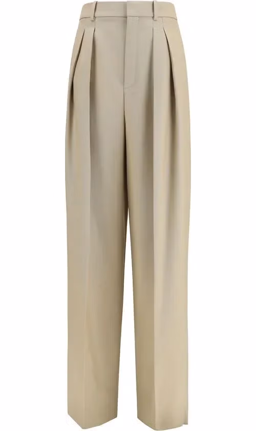 Saint Laurent Beige Wool Oves Aries Dress Pants