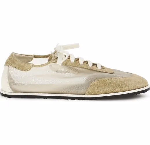 Dear Frances Beige Calf Leather Bos Taurus Low Top Sneakers