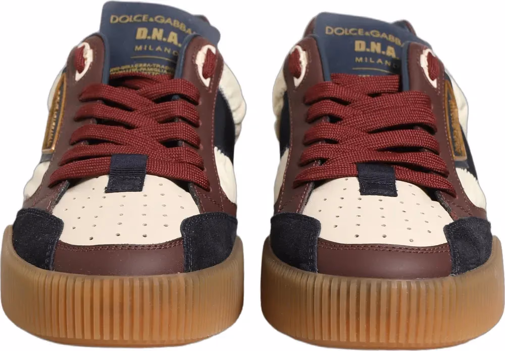 Dolce & Gabbana Multicolor Leather MIAMI Low Top Men Sneakers Shoes