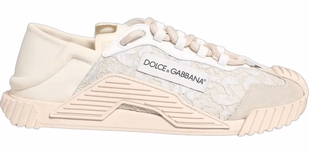 Dolce & Gabbana White Lace NS1 Low Top Sneaker Sports Shoes