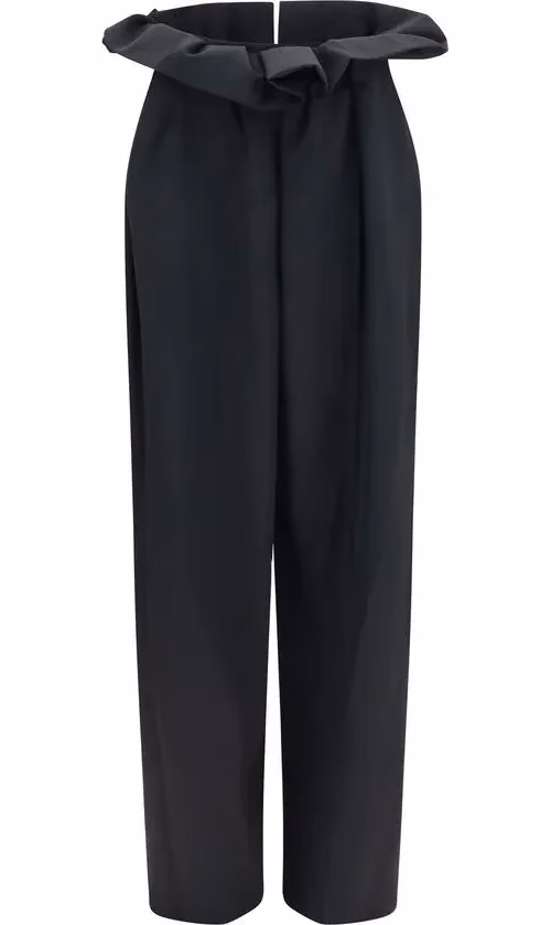 Khaite Black Wool Oves Aries Casual Pants
