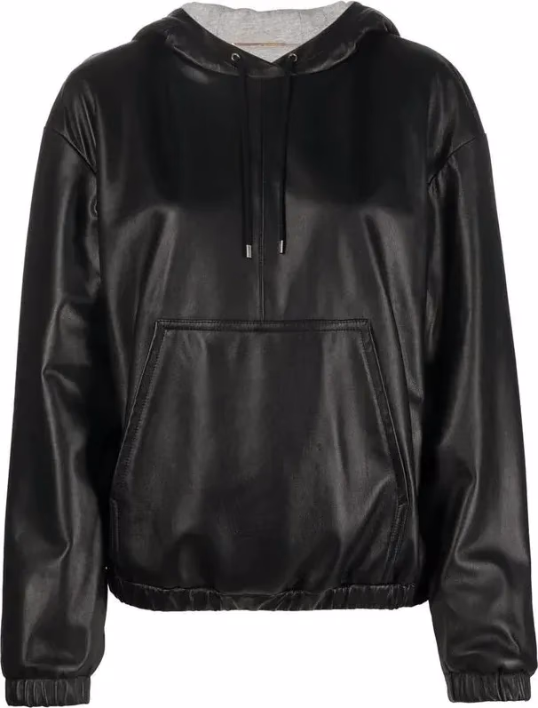Saint Laurent Black Leather Tank Tops