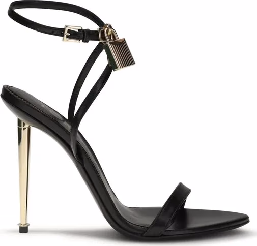 Tom Ford Black Goatskin Stiletto Heel Sandals