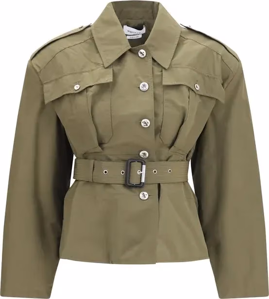 Alexander McQueen Bicolor Cotton Full-Length Jacket