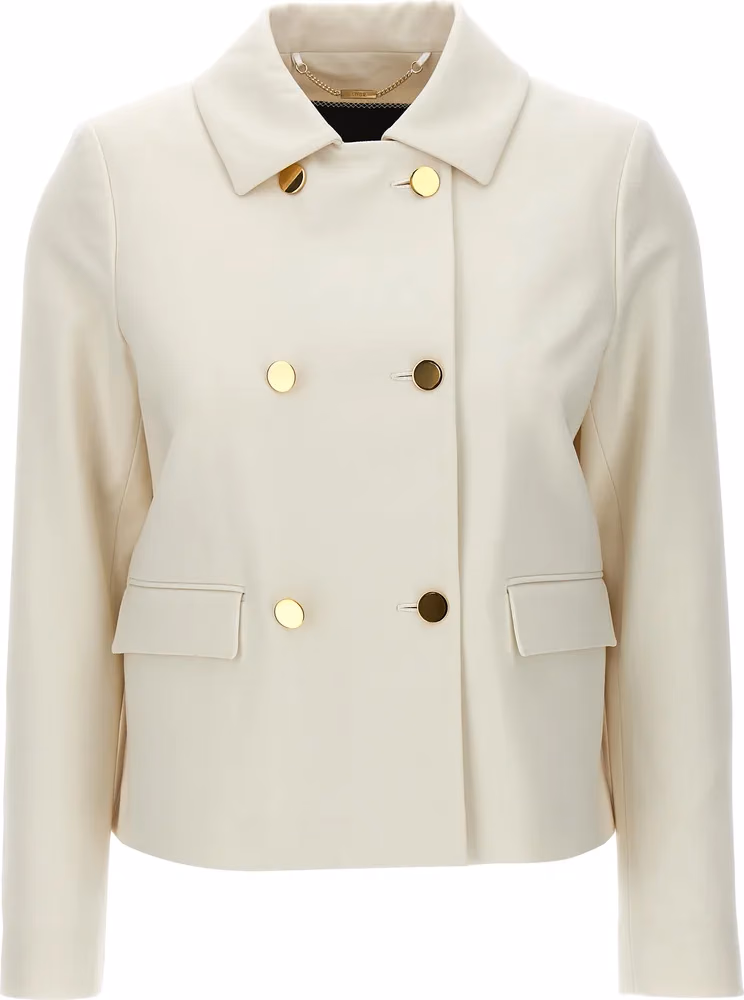 Kiton White Virgin Wool Full-Length Jacket