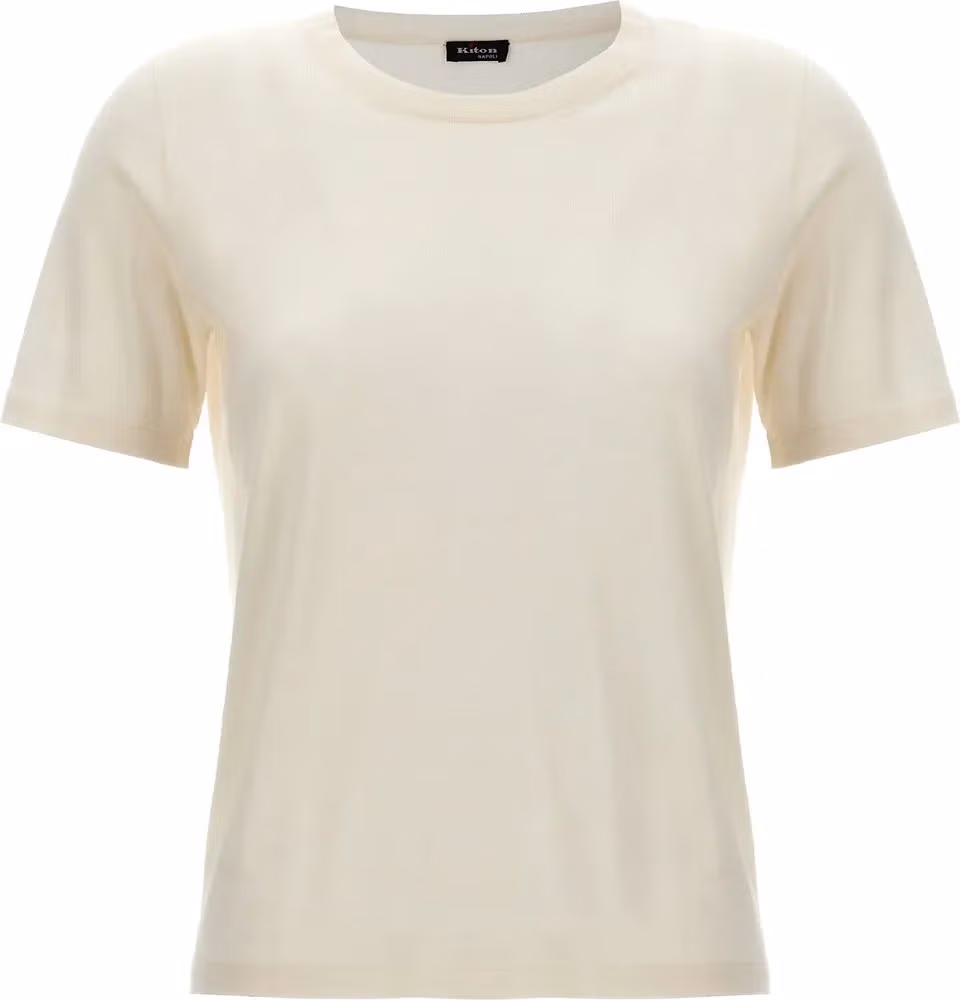 Kiton White Cashmere T-Shirt