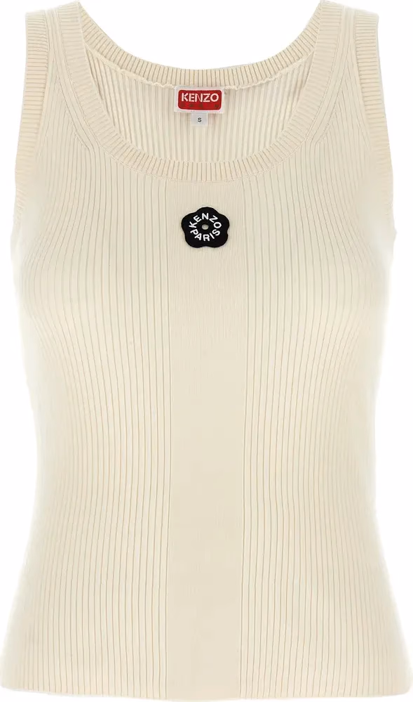 Kenzo White Viscose Sleeveles T-Shirt