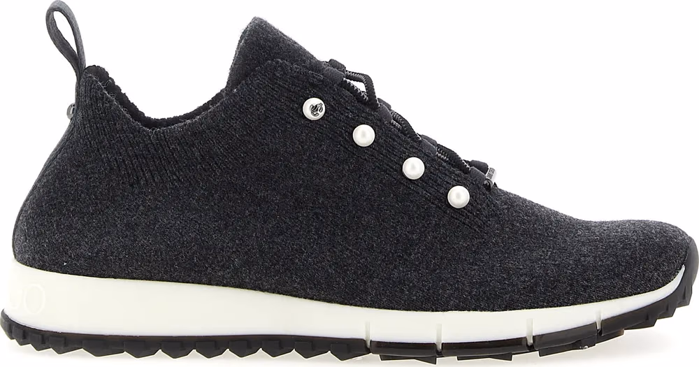 Jimmy Choo Black Tencel Low Top Sneakers