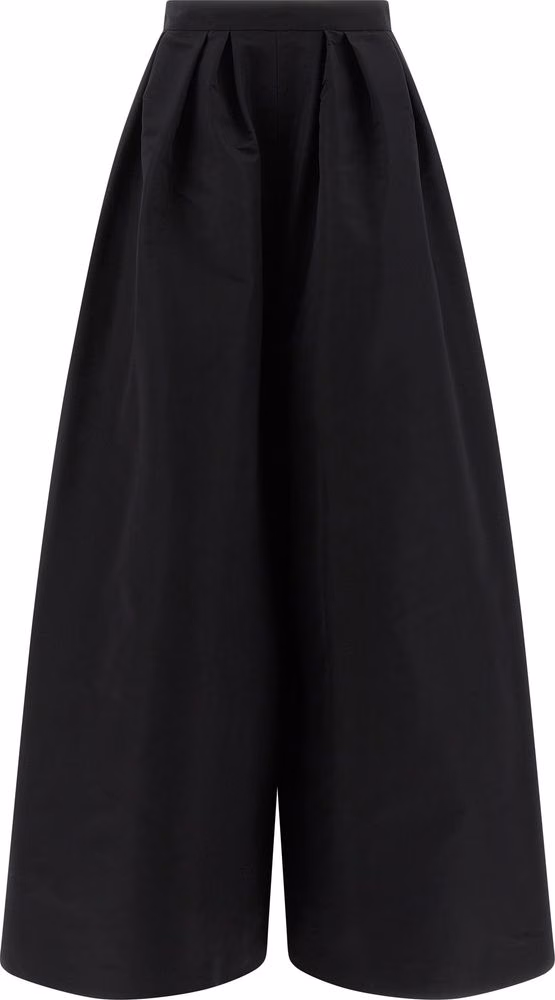 Carolina Herrera Black Silk Casual Pants