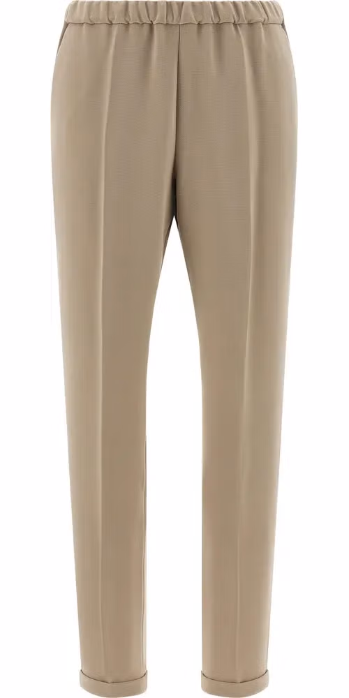 Alberto Biani Beige Triacetate Casual Pants