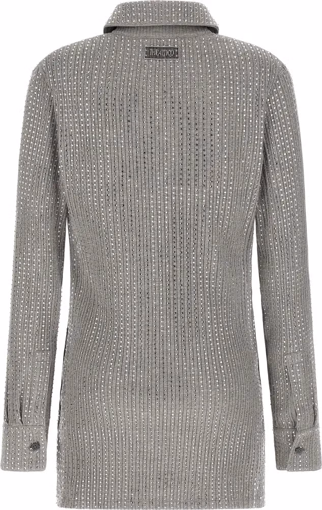 The Attico Gray Cotton Short Dress