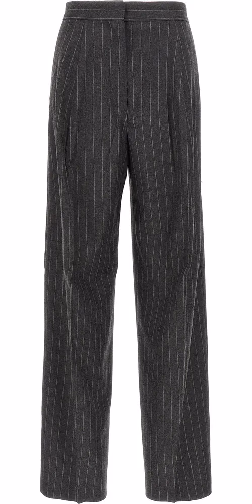 Sportmax Gray Virgin Wool Dress Pants