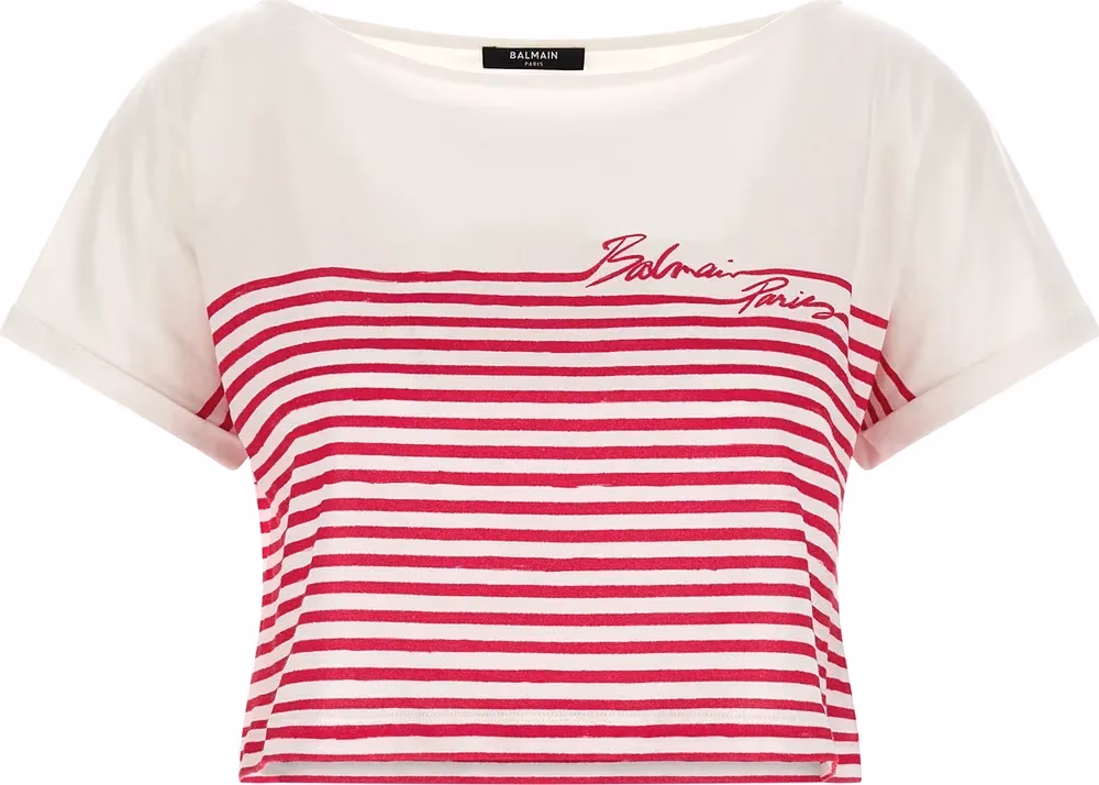 Balmain Fuchsia Cotton T-Shirt