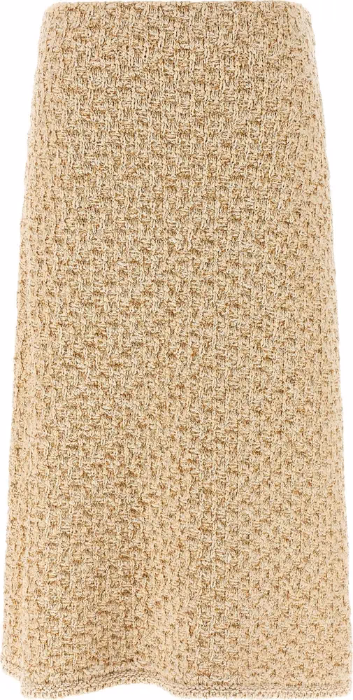 Fabiana Filippi Gold Cotton Midi Skirt