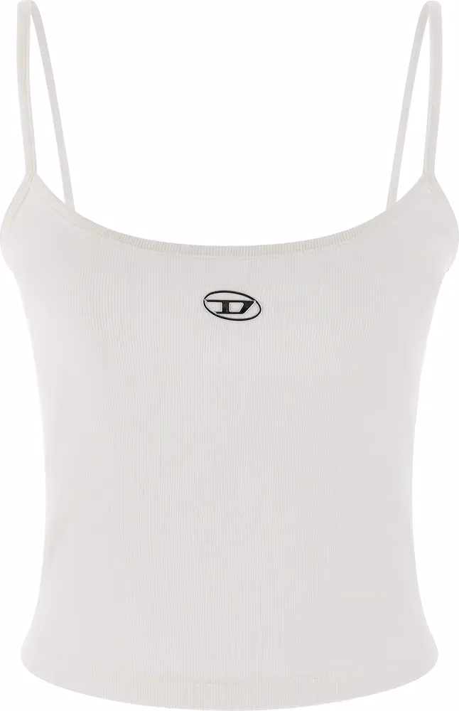 Diesel White Cotton Tank Tops