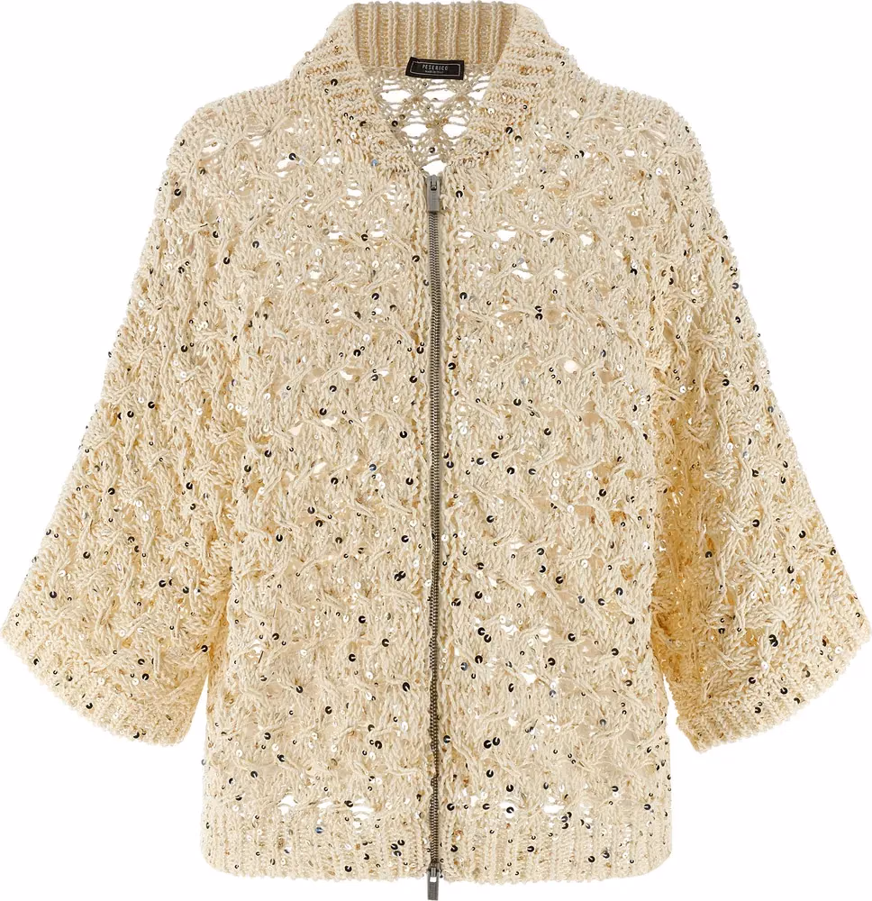 Peserico Beige Cotton Cardigan