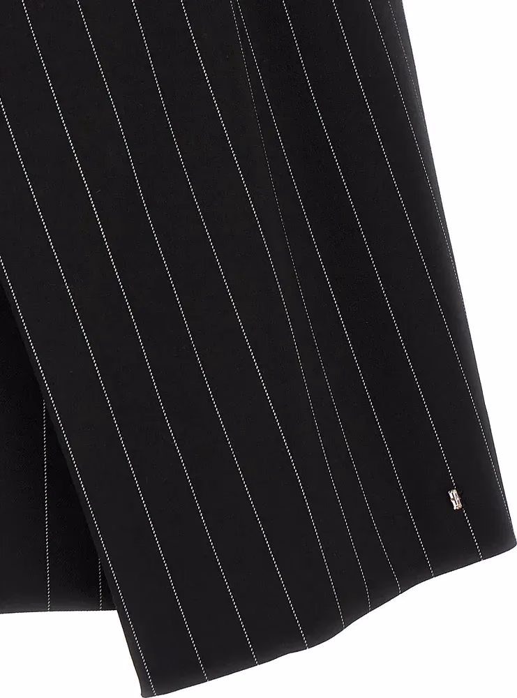 Sportmax Black Virgin Wool Long Skirt