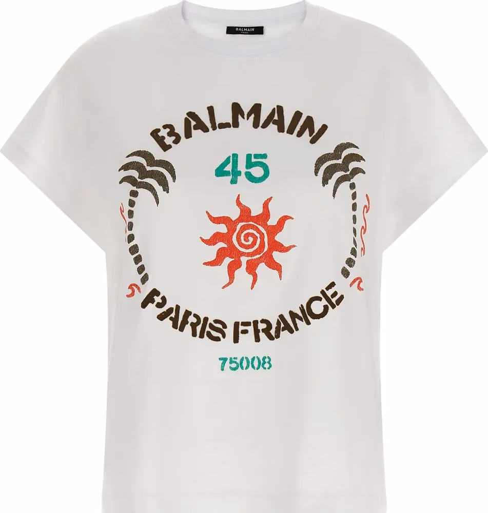 Balmain White Cotton T-Shirt