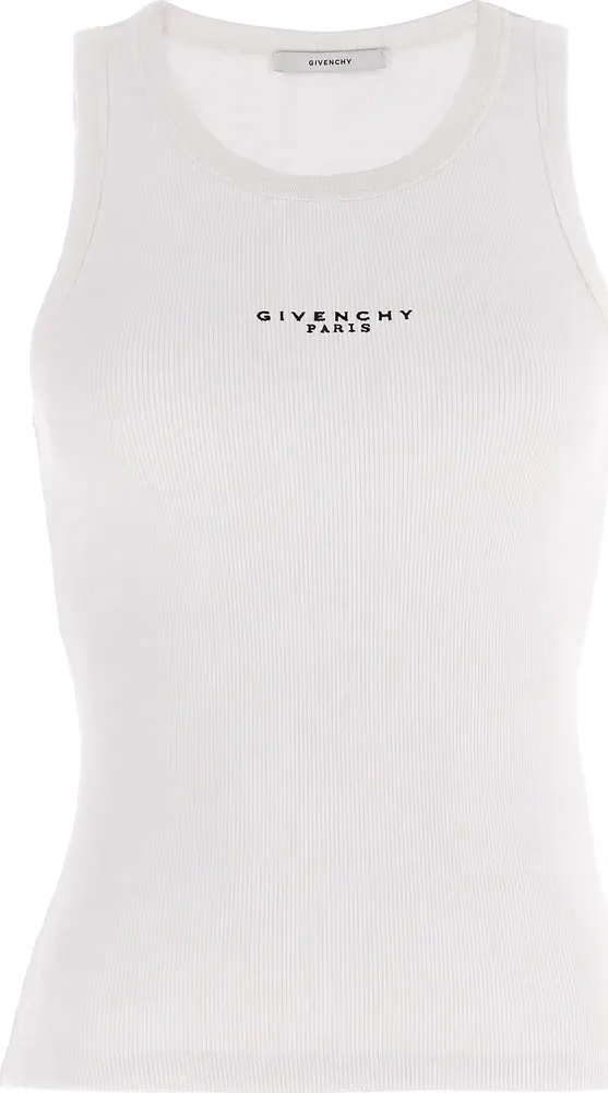 Givenchy White Cotton Sleeveles T-Shirt